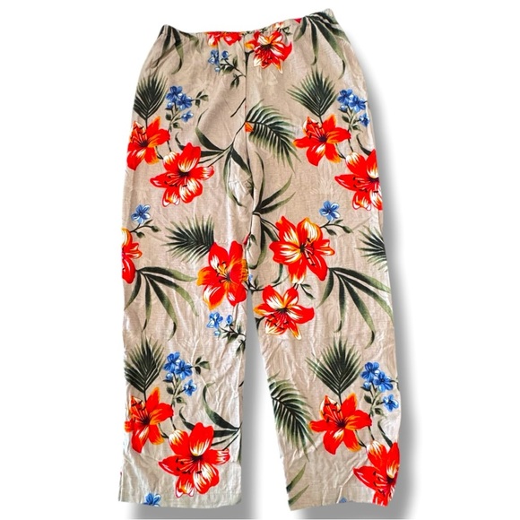 White Stag Size L (12-14) Tropical Print Drawstring Waist Beach Pant w/ Pockets - Picture 3 of 7